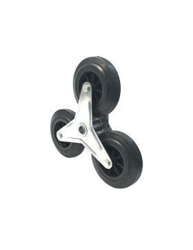 SUPPORT 3 ROUES EN CAOUTCHOUC NOIRES
