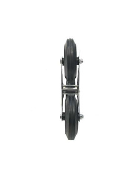 SUPPORT 3 ROUES EN CAOUTCHOUC NOIR POUR DIABLE ESCALIER CHARGE 200 KG AXE 20 MM BILLES