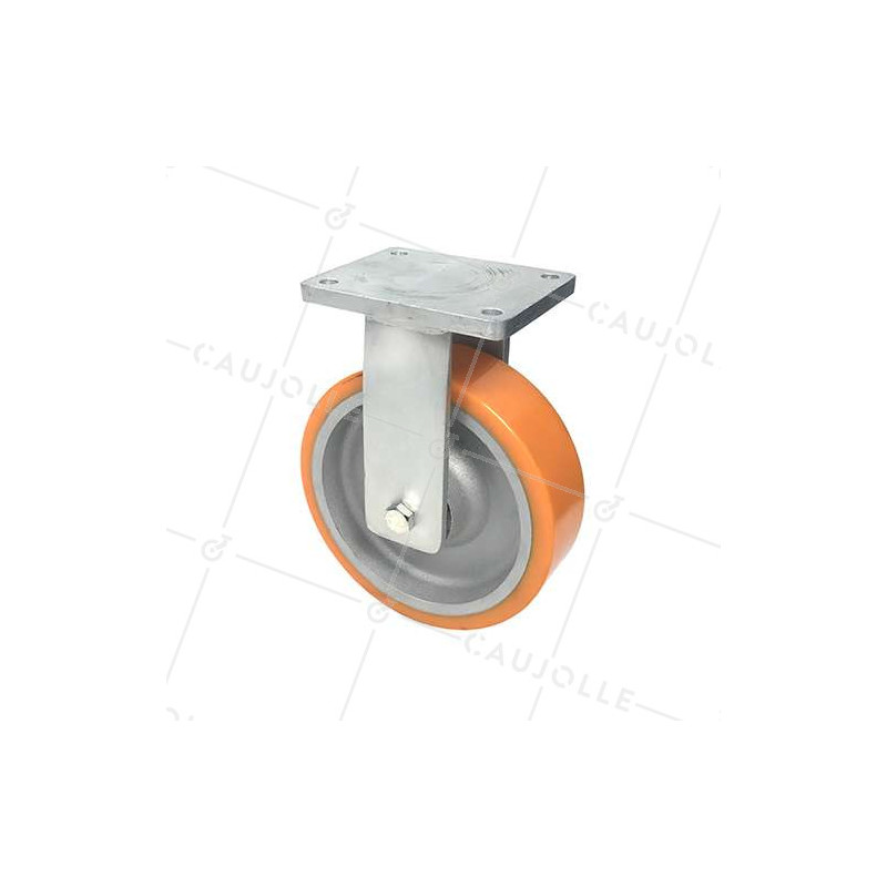 ROULETTE PIVOTANTE DE MANUTENTION EN FONTE ET POLYURÉTHANE STEC DIAMÈTRE 200 MM 