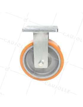 ROULETTE PIVOTANTE DE MANUTENTION EN FONTE ET POLYURÉTHANE STEC DIAMÈTRE 200 MM 