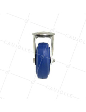 Swivel castor wheel STAINLESS STEEL 100 mm diameter supple rubber 