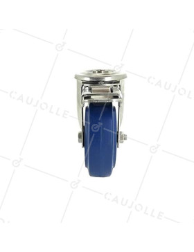 Swivel castor wheel STAINLESS STEEL 100 mm diameter supple rubber 