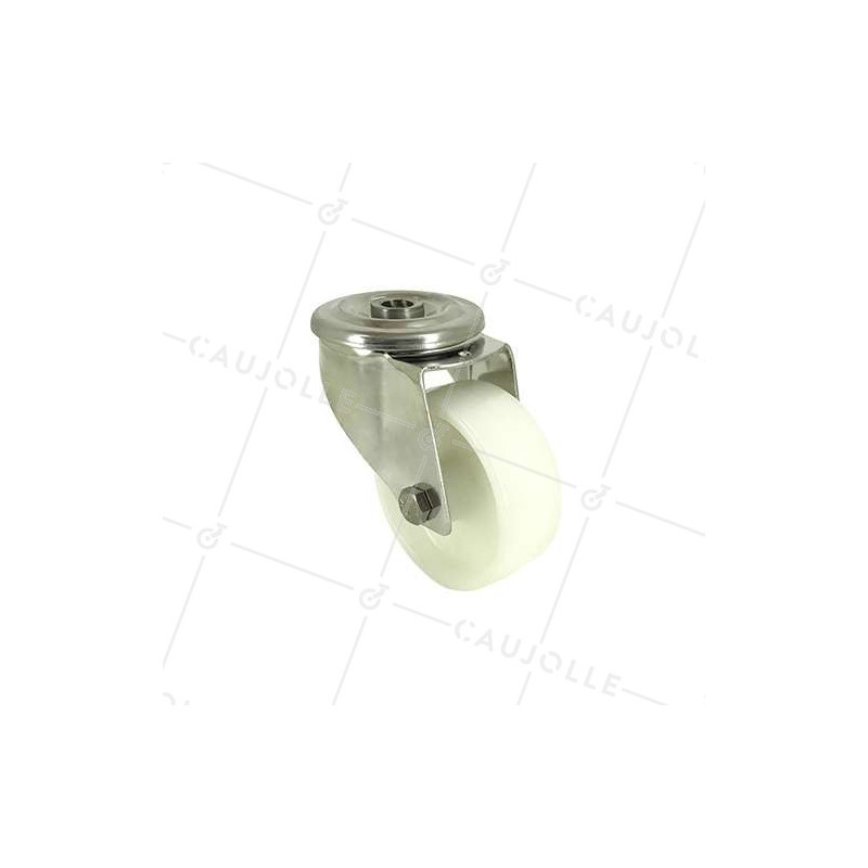 Swivel castor wheel STAINLESS STEEL 80 mm diameter nylon 