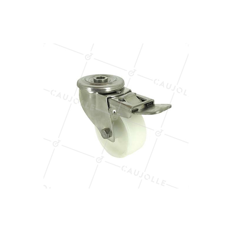 Swivel castor wheel STAINLESS STEEL 80 mm diameter nylon 