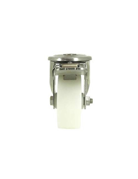 ROULETTE À OEIL À FREIN INOX EN NYLON DIAMÈTRE 80 MM CHARGE 150 KG À FIXATION DE 12 MM - INOX O 80AF