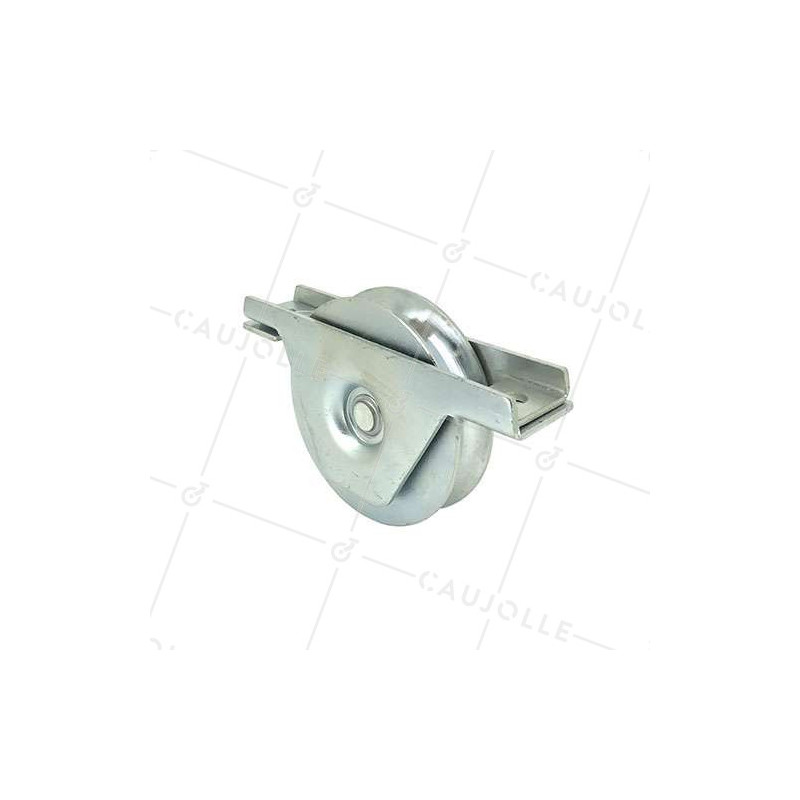 ROUE DE PORTAIL À ENCASTRER À GORGE RONDE DIAMÈTRE 100 MM POUR RAIL ROND DE 16 MM CHARGE 370 KG - MTSPGR100