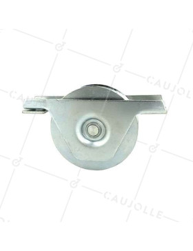 ROUE DE PORTAIL À ENCASTRER À GORGE RONDE DIAMÈTRE 100 MM POUR RAIL ROND DE 16 MM CHARGE 370 KG - MTSPGR100