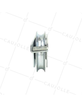 ROUE DE PORTAIL À ENCASTRER À GORGE RONDE DIAMÈTRE 100 MM POUR RAIL ROND DE 16 MM CHARGE 370 KG - MTSPGR100