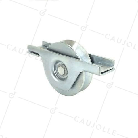 EMBEDDED DOOR ROLLER WHEEL ASSEMBLY DIAMETER 80 MM FOR UNIVERSAL TRIANGULAR RAIL MAX LOAD 200 KG • Caujolle