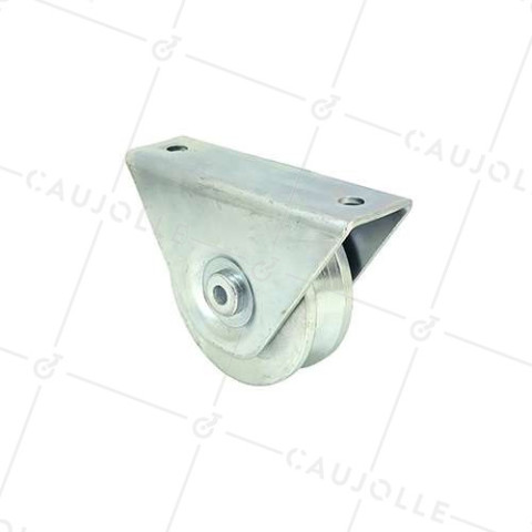 Wheel GATE WITH SCREW OR WELD SUPPORT DIAMETER 80 MM FOR UNIVERSAL TRIANGULAR RAIL LOAD 300 KG - MTSP GV80A • Caujolle