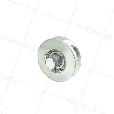 ROUE DE PORTAIL COULISSANT À GORGE RONDE DIAMÈTRE 80 MM POUR RAIL ROND DE 16 MM CHARGE 300 KG AXE 12 MM - GAGR80 • Caujolle