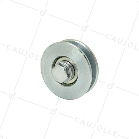 ROUE DE PORTAIL À GORGE CARRÉE DIAMÈTRE 60 MM POUR RAIL CARRÉ DE 10 MM AXE 10 MM CHARGE 250 KG - GAGC60 • Caujolle