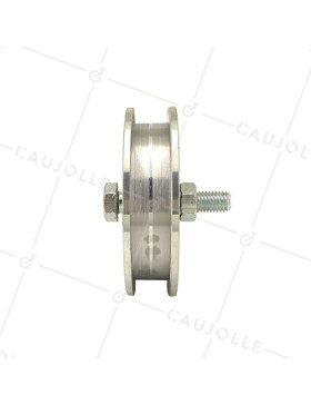 WIDE DOOR/GATE WHEEL WITH SQUARE 21 MM GROOVE AND 160 MM DIAMETER 