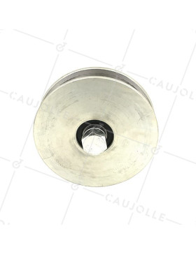 WIDE DOOR/GATE WHEEL WITH SQUARE 21 MM GROOVE AND 160 MM DIAMETER 
