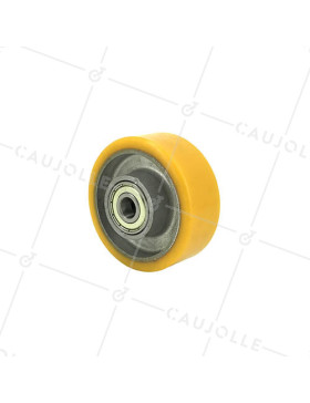 ROUE POLYURÉTHANE INDUSTRIELLE DIAMÈTRE 80 MM CHARGE 200 KG AXE 12 MM BILLES - S2013 80