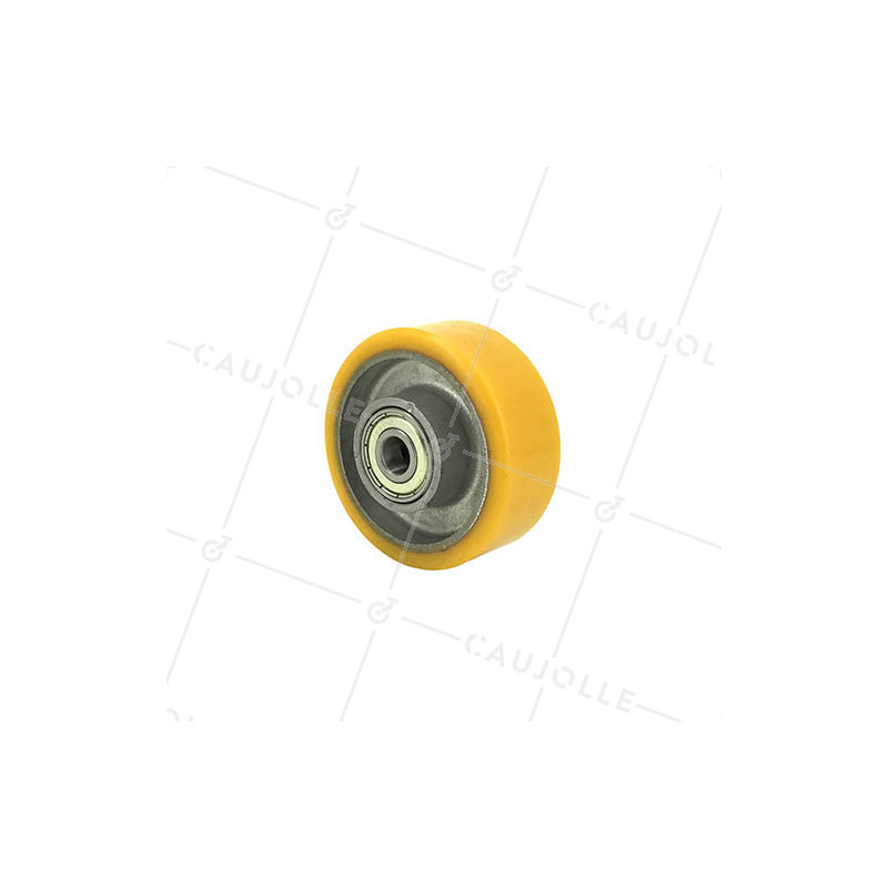 ROUE POLYURÉTHANE INDUSTRIELLE DIAMÈTRE 80 MM CHARGE 200 KG AXE 12 MM BILLES - S2013 80