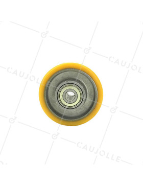 ROUE POLYURÉTHANE INDUSTRIELLE DIAMÈTRE 80 MM CHARGE 200 KG AXE 12 MM BILLES - S2013 80