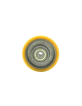 ROUE POLYURÉTHANE INDUSTRIELLE DIAMÈTRE 80 MM CHARGE 200 KG AXE 12 MM BILLES - S2013 80
