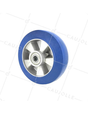 ROUE EN CAOUTCHOUC ELASTIQUE ANTI-DECHIRURES DIAMÈTRE 200 MM CHARGE 400 KG AXE 20 MM - S2017 200 • Caujolle