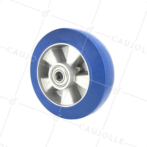 ROUE EN CAOUTCHOUC ELASTIQUE ANTI-DECHIRURES DIAMÈTRE 200 MM CHARGE 400 KG AXE 20 MM - S2017 200 • Caujolle