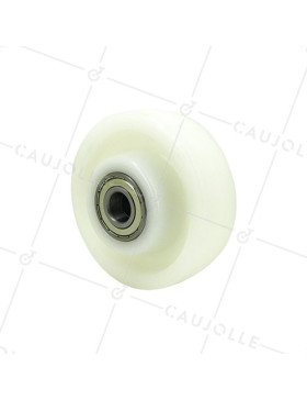 ROUE EN NYLON RENFORCÉ DIAMÈTRE 125 MM CHARGE 600 KG AXE 20 MM ET ROULEMENT BILLES - S2480 125 RB20 • Caujolle