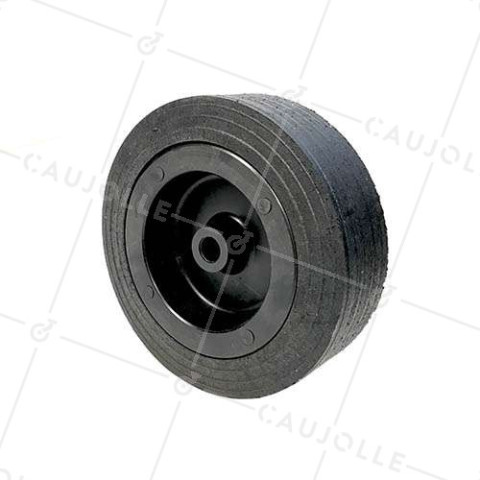 WIDE WHEEL RIM MADE OF PLASTIC RUBBER, DIAMETER OF 250 MM, LOAD OF 350 KG, AXLE OF 20 MM - S2650P 250 • Caujolle