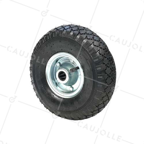 INFLATED Hand truck WHEEL STEEL RIM DIAMETER 260 MM LOAD 150KG AXLE 20 MM - S2700T R20 (TIRE 3.00-4) • Caujolle