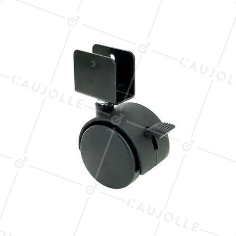 ROULETTE EN PLASTIQUE À FIXATION EN U AVEC FREIN DIAMÈTRE 50 MM  • Caujolle