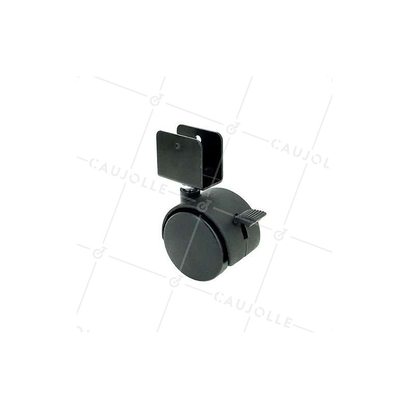 ROULETTE EN PLASTIQUE À FIXATION EN U AVEC FREIN DIAMÈTRE 50 MM 