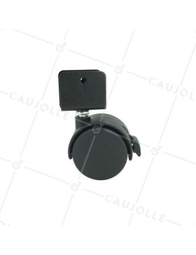 ROULETTE EN PLASTIQUE À FIXATION EN U AVEC FREIN DIAMÈTRE 50 MM 
