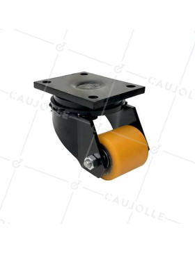 EXTRA LOW BLACK HEAVYWEIGHT CASTOR DIAMETER 70 MM MAX LOAD 500 KG HEIGHT 125 MM - SURB 70 NOIRE • Caujolle