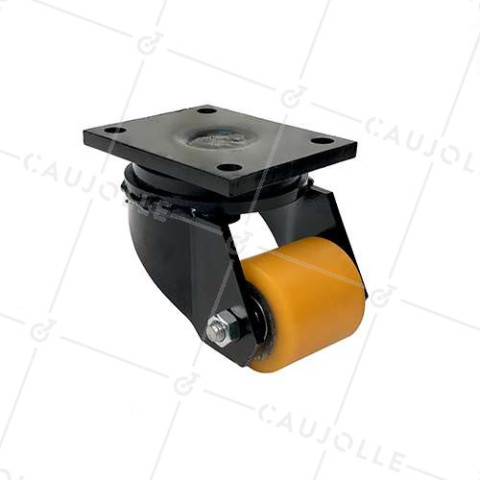 ROULETTE EXTRA BASSE FORTE CHARGE NOIRE DIAMÈTRE 70 MM CHARGE 500 KG HAUTEUR 125 MM - SURB 70 NOIRE • Caujolle