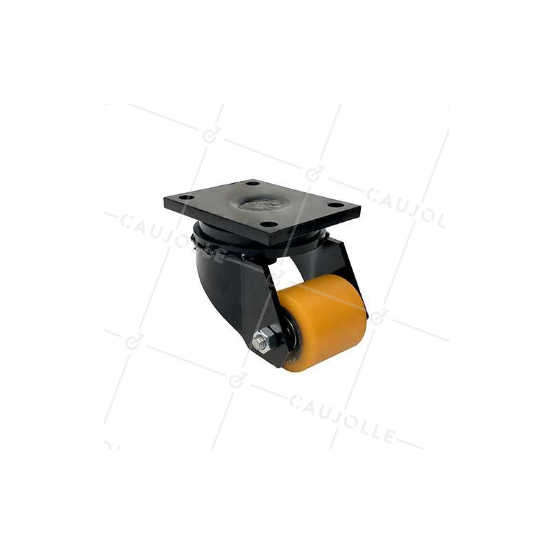 ROULETTE EXTRA BASSE FORTE CHARGE NOIRE DIAMÈTRE 70 MM CHARGE 500 KG HAUTEUR 125 MM - SURB 70 NOIRE