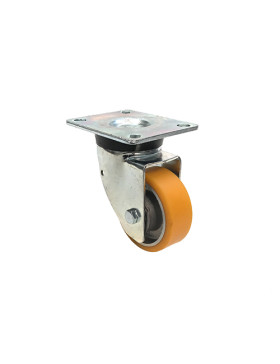 ROULETTE PIVOTANTE EN POLYURÉTHANE JANTE ALUMINIUM DIAMÈTRE 80 MM CHARGE 180KG - S74AR 80