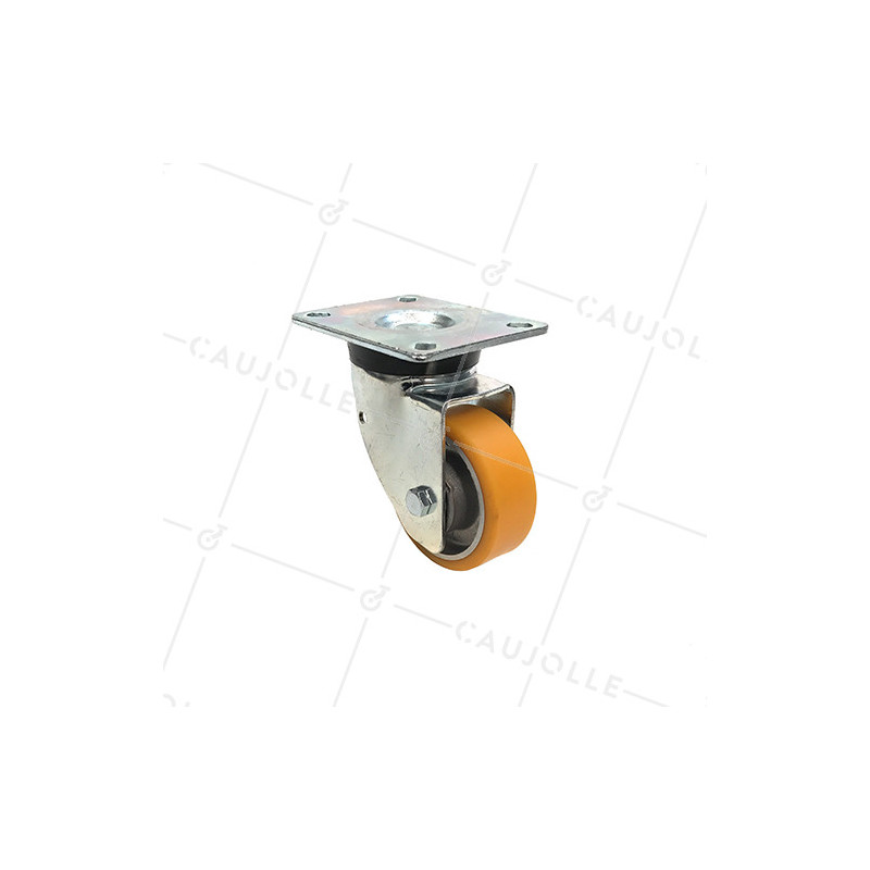 ROULETTE PIVOTANTE EN POLYURÉTHANE JANTE ALUMINIUM DIAMÈTRE 80 MM CHARGE 180KG - S74AR 80