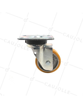 ROULETTE PIVOTANTE EN POLYURÉTHANE JANTE ALUMINIUM DIAMÈTRE 80 MM CHARGE 180KG - S74AR 80