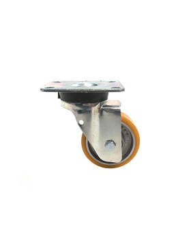 ROULETTE PIVOTANTE EN POLYURÉTHANE JANTE ALUMINIUM DIAMÈTRE 80 MM CHARGE 180KG - S74AR 80