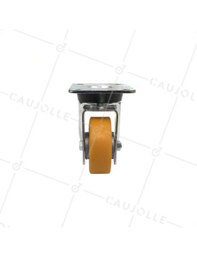 ROULETTE PIVOTANTE EN POLYURÉTHANE JANTE ALUMINIUM DIAMÈTRE 80 MM CHARGE 180KG - S74AR 80