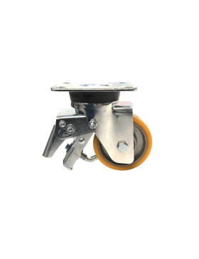 ROULETTE PIVOTANTE EN POLYURÉTHANE JANTE ALUMINIUM DIAMÈTRE 80 MM CHARGE 180KG - S74AR 80