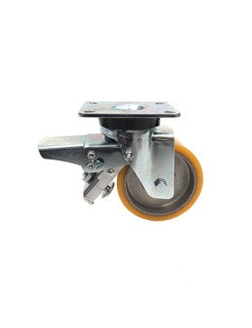 ROULETTE PIVOTANTE EN POLYURÉTHANE JANTE ALUMINIUM DIAMÈTRE 80 MM CHARGE 180KG - S74AR 80