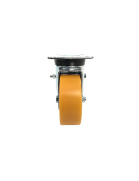 ROULETTE PIVOTANTE EN POLYURÉTHANE JANTE ALUMINIUM DIAMÈTRE 80 MM CHARGE 180KG - S74AR 80