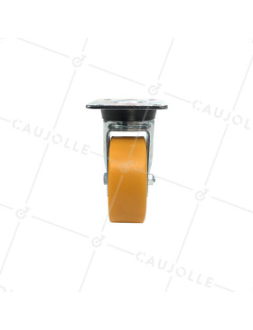 ROULETTE PIVOTANTE EN POLYURÉTHANE JANTE ALUMINIUM DIAMÈTRE 80 MM CHARGE 180KG - S74AR 80
