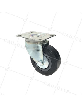 WIDE SWIVEL CASTOR FOR GOODS HANDLING DIAMETER 125 MM MAX LOAD 125 KG - S2C 125R • Caujolle