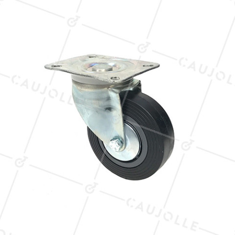 WIDE SWIVEL CASTOR FOR GOODS HANDLING DIAMETER 125 MM MAX LOAD 125 KG - S2C 125R • Caujolle