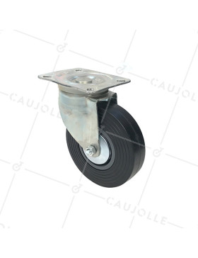 PIVOTING INDUSTRIAL CASTER WHEEL, WIDE DIAMETER OF 150 MM, LOAD OF 130 KG - S2C 150R • Caujolle