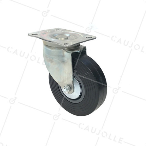 PIVOTING INDUSTRIAL CASTER WHEEL, WIDE DIAMETER OF 150 MM, LOAD OF 130 KG - S2C 150R • Caujolle