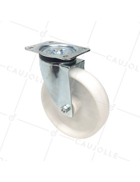 ROULETTE DE MANUTENTION EN POLYPROPYLÈNE DIAMÈTRE 200 MM CHARGE 200 KG - S74P 200 • Caujolle