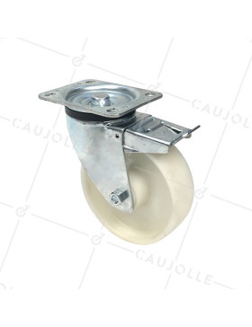ROULETTE DE MANUTENTION EN POLYPROPYLÈNE DIAMÈTRE 125 MM CHARGE 200 KG - S74P 125 • Caujolle