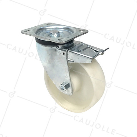 ROULETTE DE MANUTENTION EN POLYPROPYLÈNE DIAMÈTRE 125 MM CHARGE 200 KG - S74P 125 • Caujolle