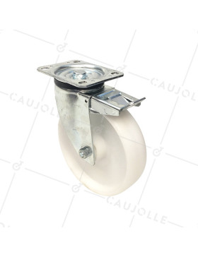 ROULETTE DE MANUTENTION EN POLYPROPYLÈNE DIAMÈTRE 125 MM CHARGE 200 KG - S74P 125 • Caujolle